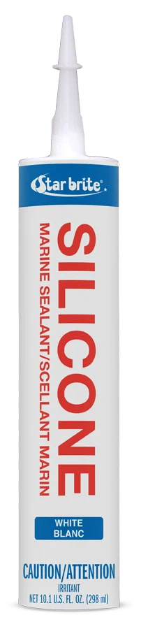 082121 – STAR BRITE Caulk Sealant, Use To Bond Fiberglass/ Plastic/ Wood/ Glass/ Metal Silicone Sealant White 10.1 Ou...